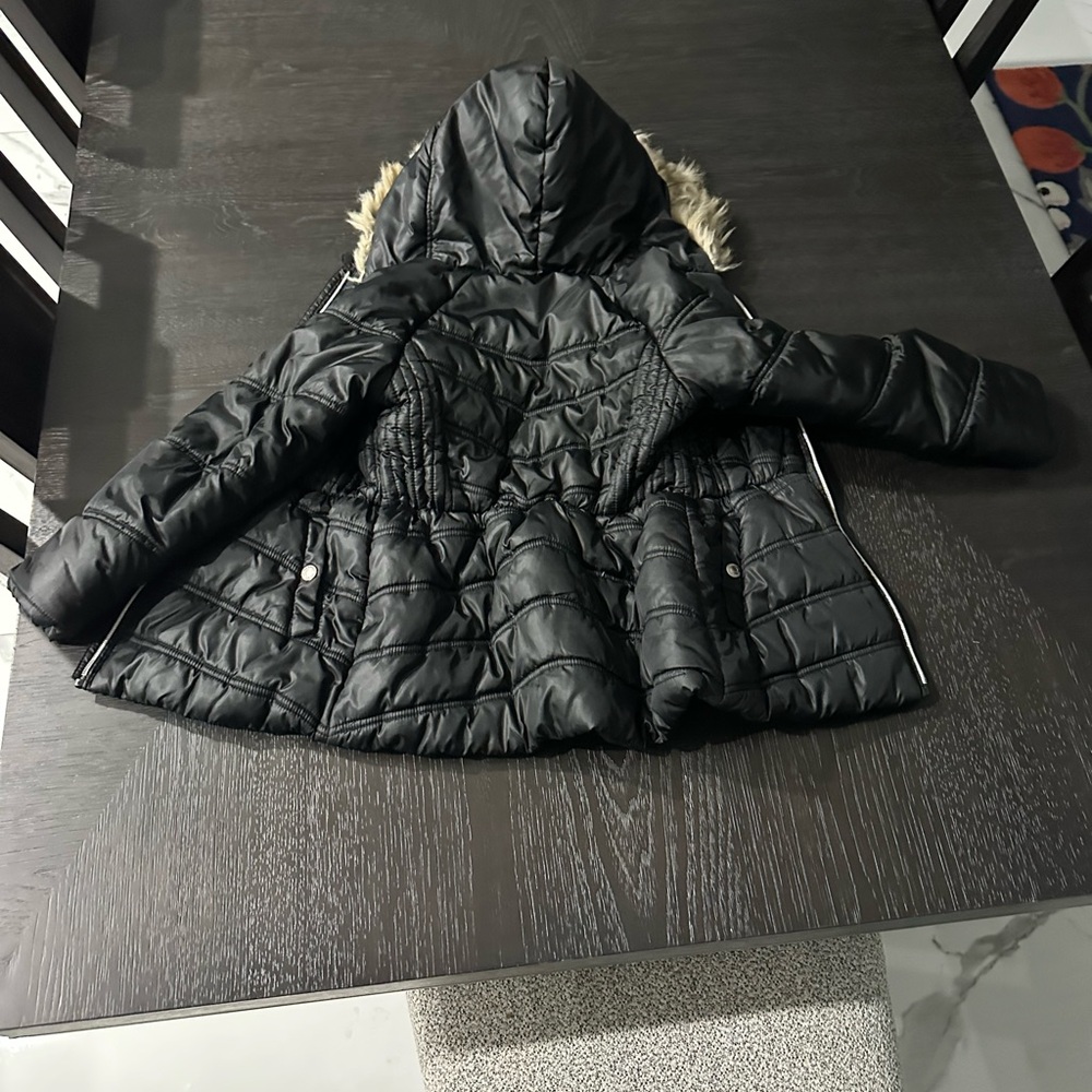 Girls Black Quilted Jacket